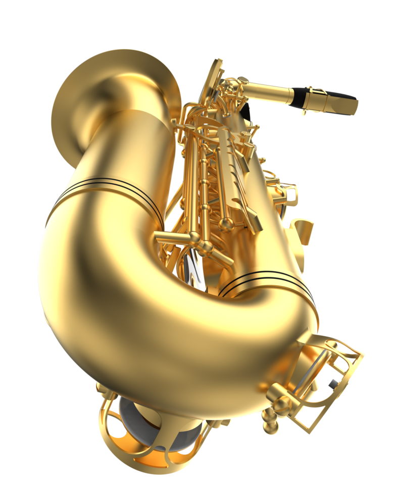 Saxophone isolated on background. 3d rendering - illustration png