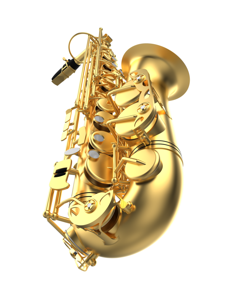 Saxophone isolated on background. 3d rendering - illustration png