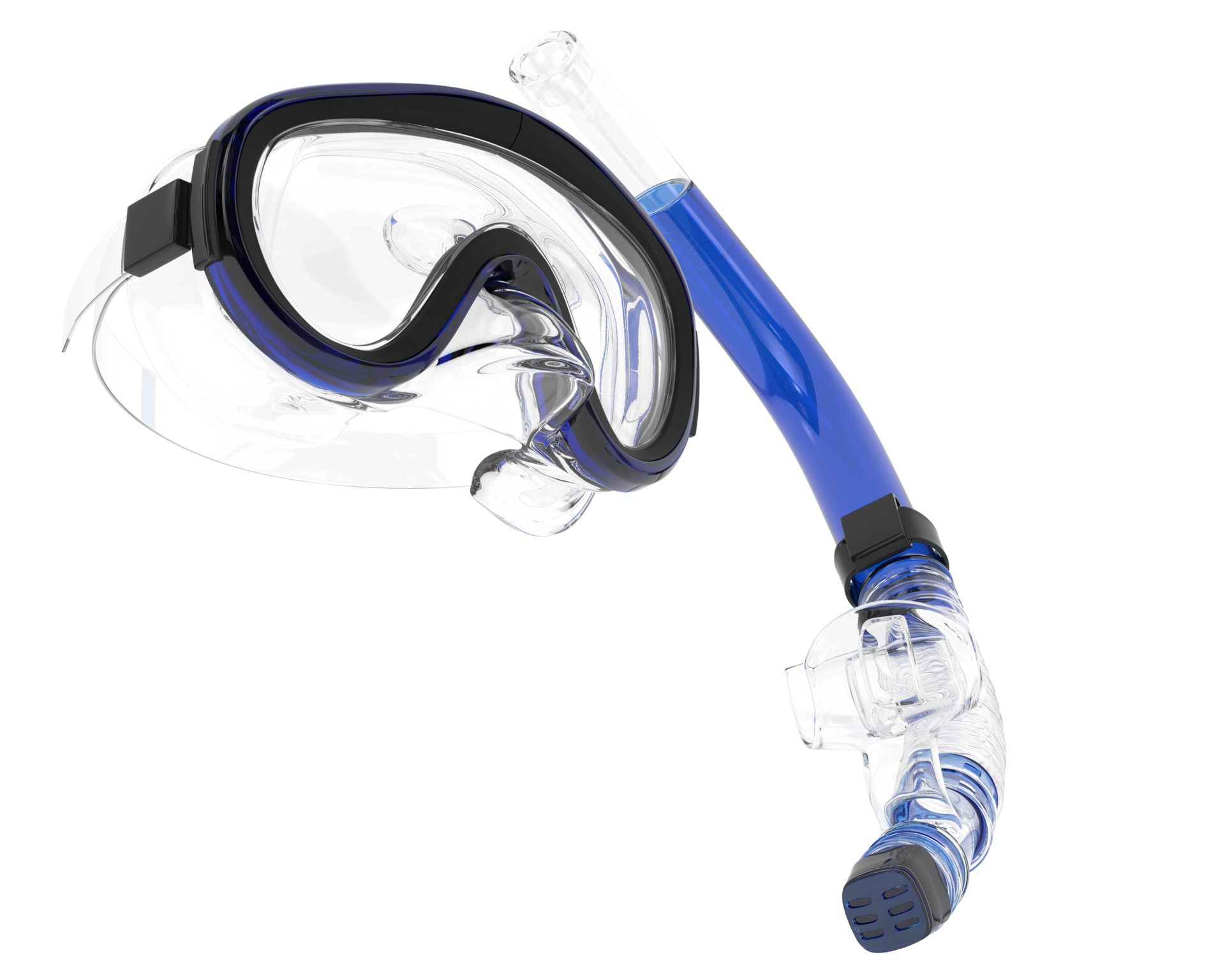 Snorkeling dive mask isolated on background. 3d rendering