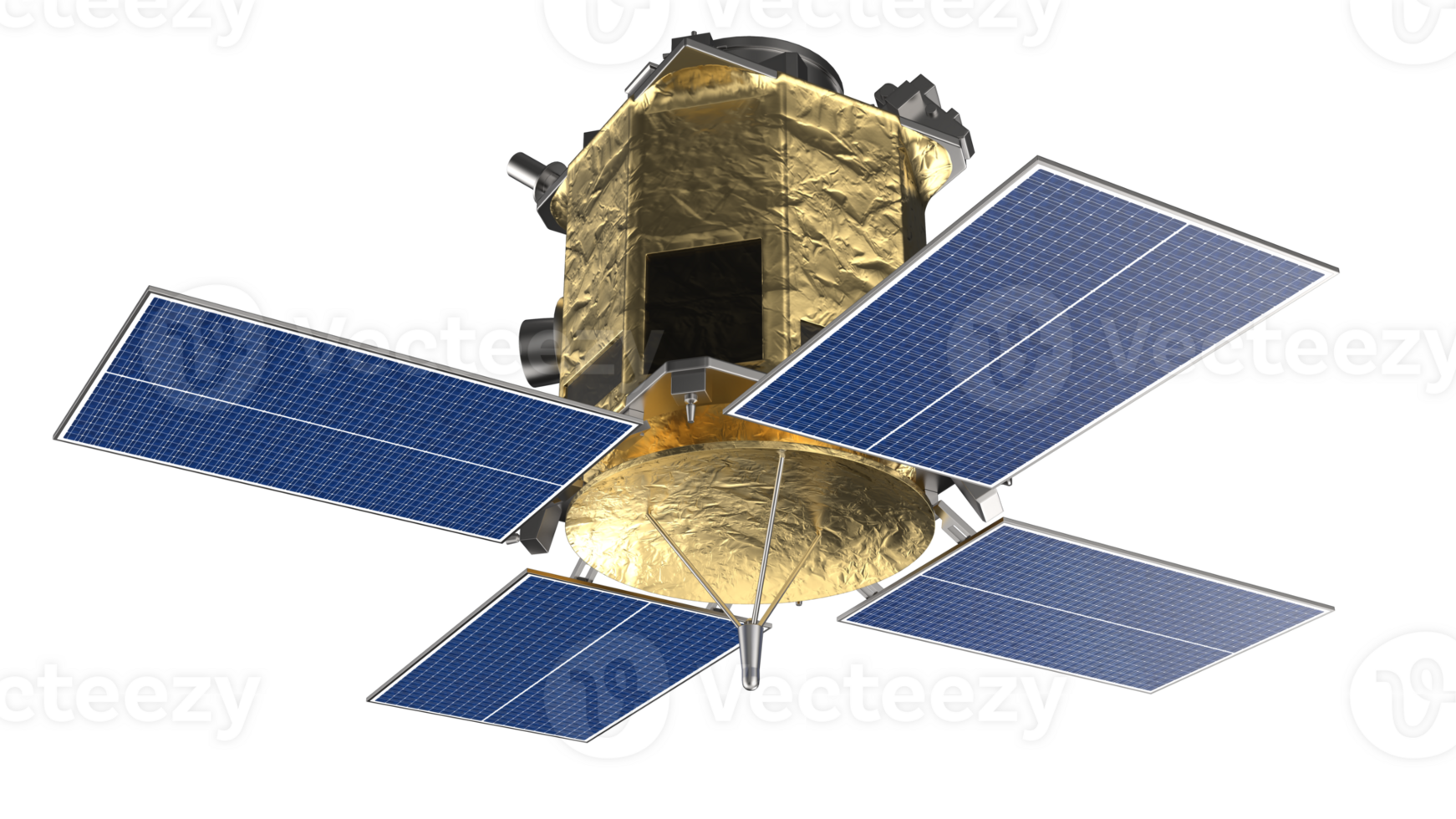 ruimte satelliet in een baan om de aarde in ruimte. 3d renderen - illustratie png