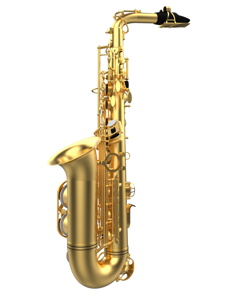 Saxophone isolated on background. 3d rendering - illustration png