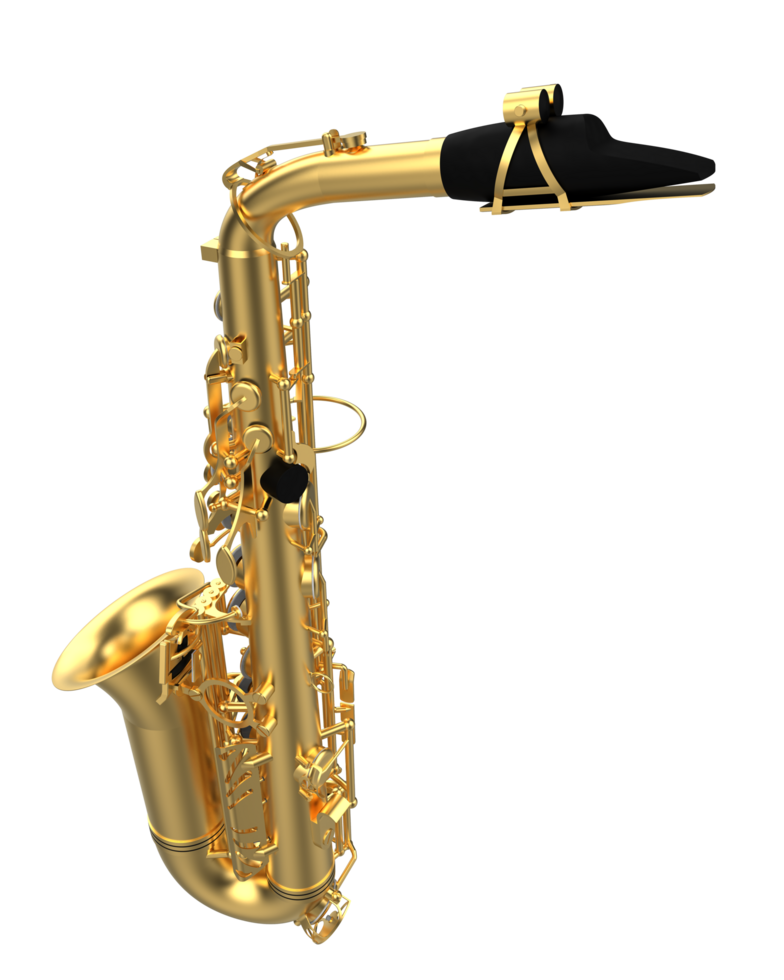 Saxophone isolated on background. 3d rendering - illustration png