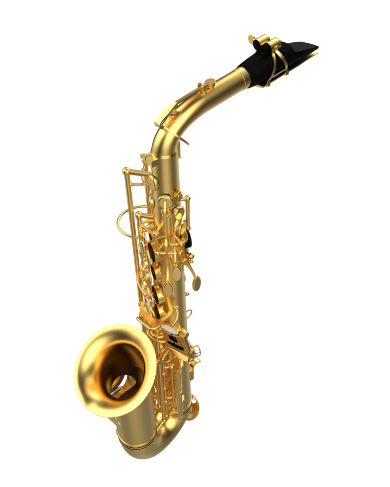 Saxophone isolated on background. 3d rendering - illustration png