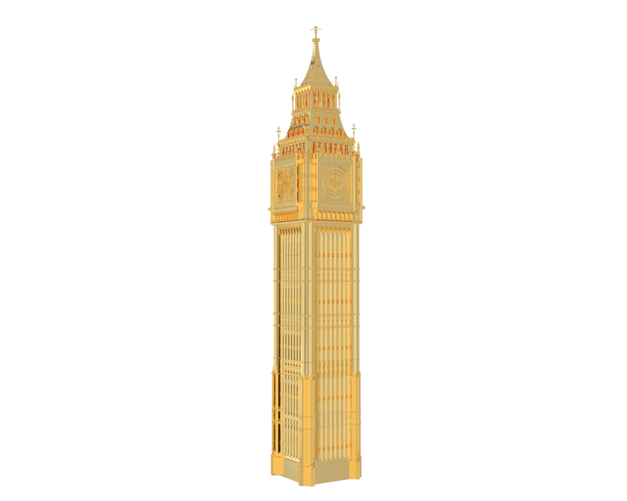 Big Ben isolated on background. 3d rendering - illustration png