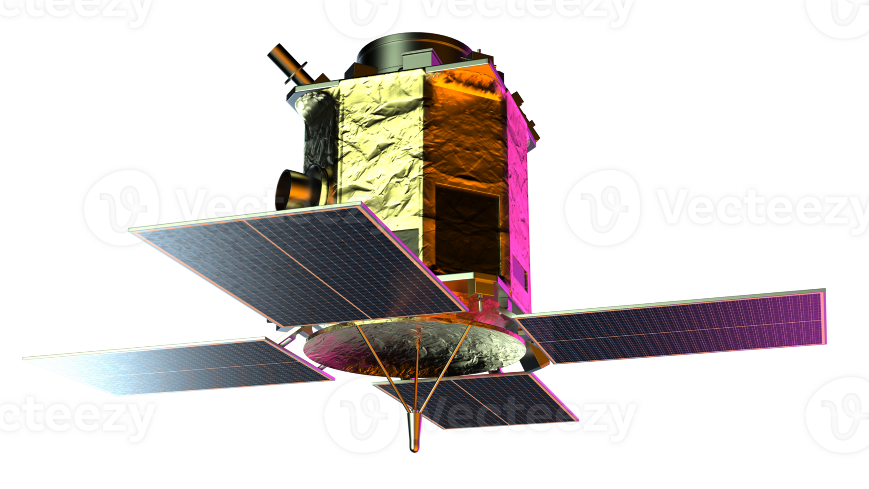 ruimte satelliet in een baan om de aarde in ruimte. 3d renderen - illustratie png