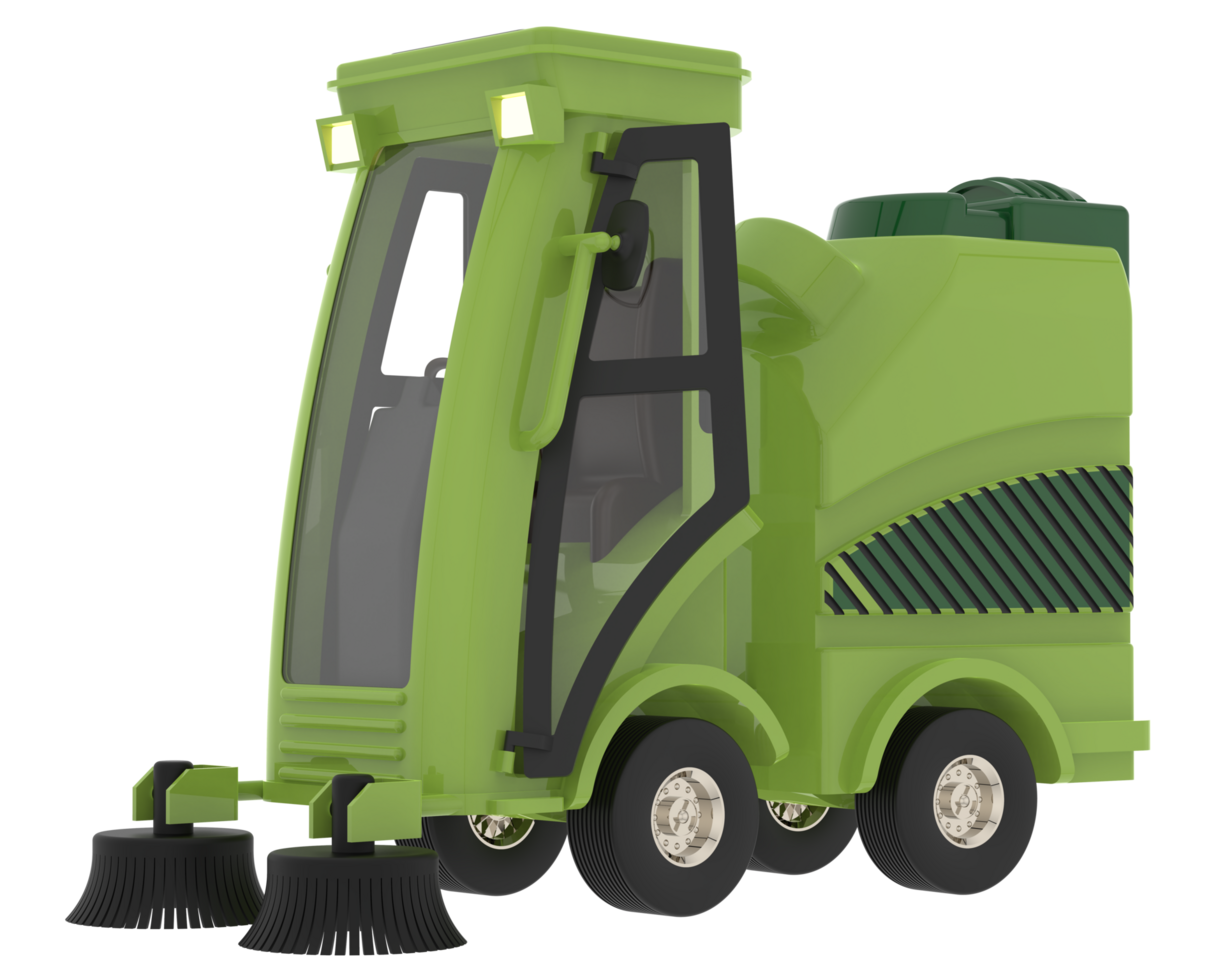 Street sweeper isolated on  background. 3d rendering - illustration png