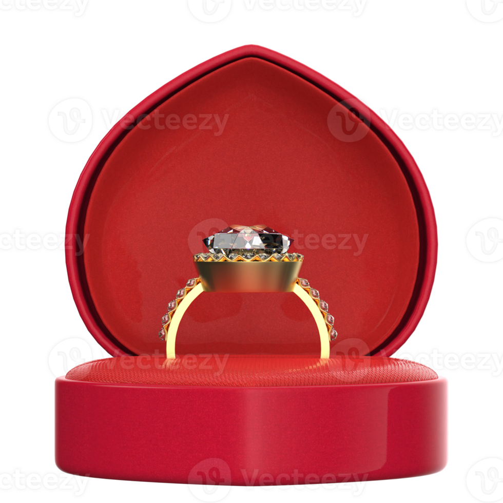Engagement ring isolated on background. 3d rendering- illustration png