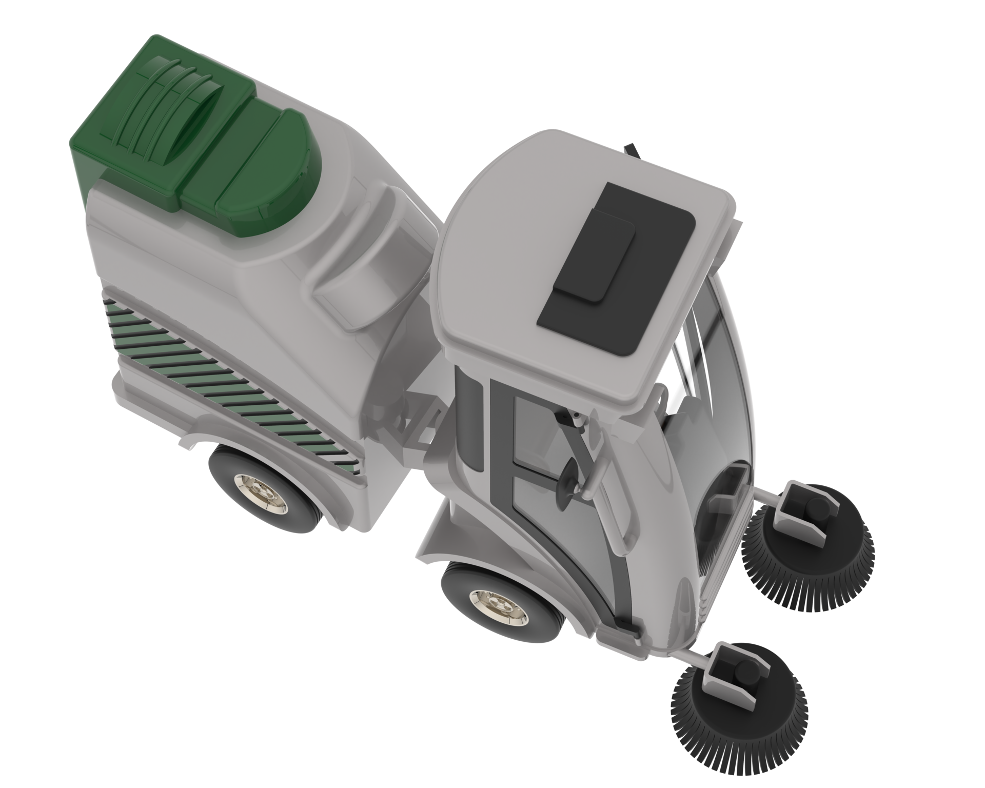 Street sweeper isolated on background. 3d rendering illustration