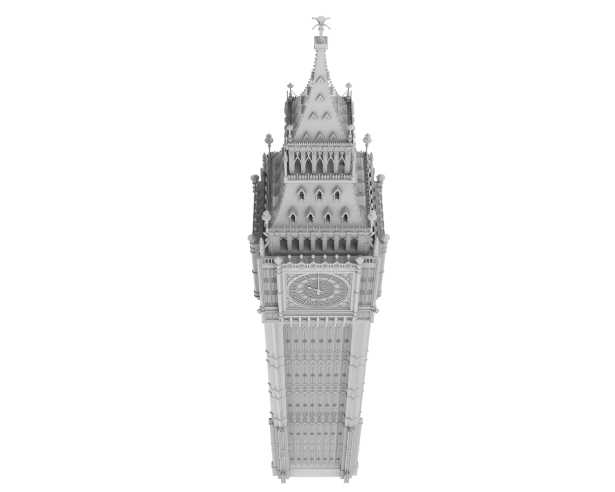 Big Ben isolated on background. 3d rendering - illustration png