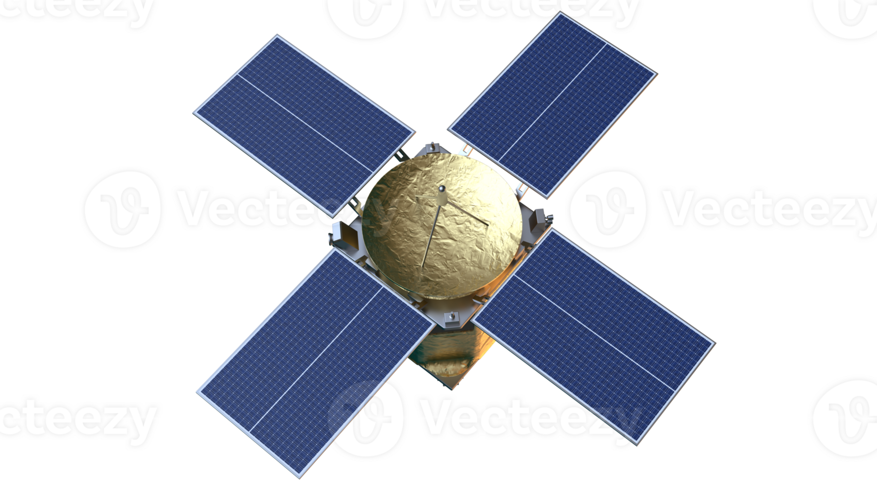 ruimte satelliet in een baan om de aarde in ruimte. 3d renderen - illustratie png