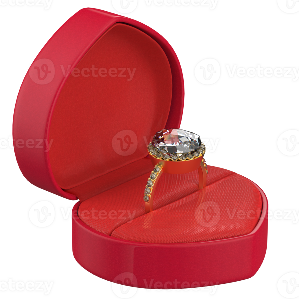 Engagement ring isolated on background. 3d rendering- illustration png