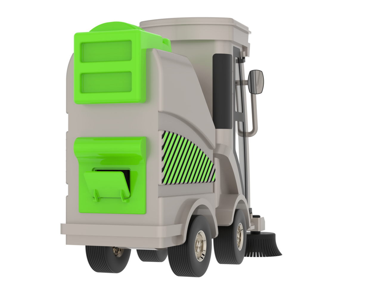 Street sweeper isolated on  background. 3d rendering - illustration png