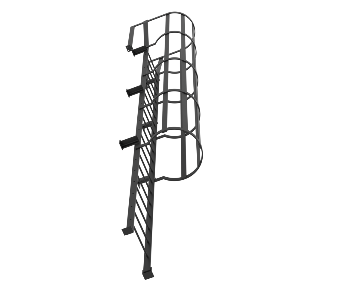 Fire escape stairs isolated on background. 3d rendering - illustration png