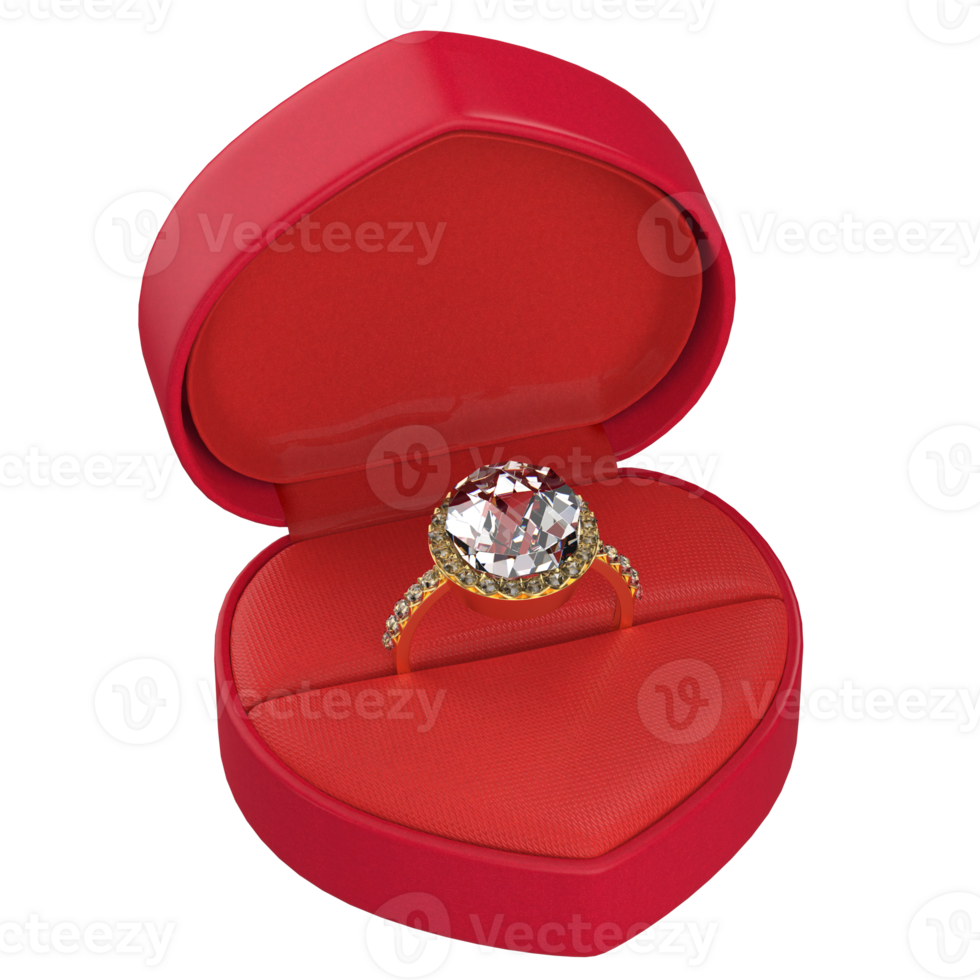 Engagement ring isolated on background. 3d rendering- illustration png