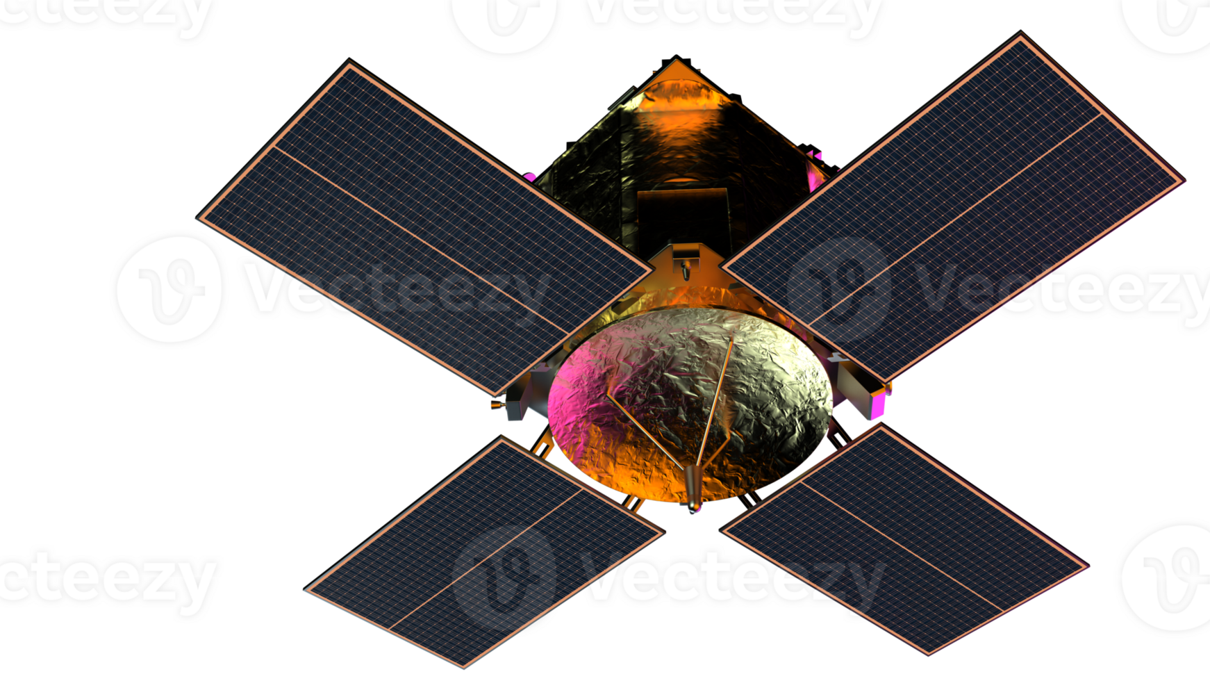 ruimte satelliet in een baan om de aarde in ruimte. 3d renderen - illustratie png