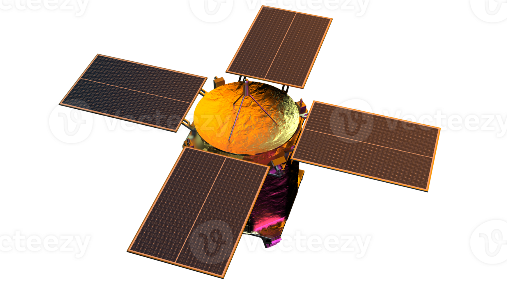 Plats satellit kretsande i Plats. 3d tolkning - illustration png