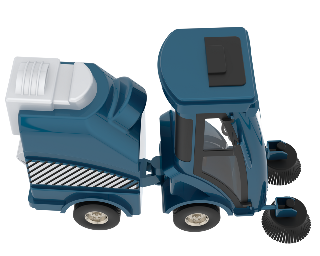 Street sweeper isolated on  background. 3d rendering - illustration png