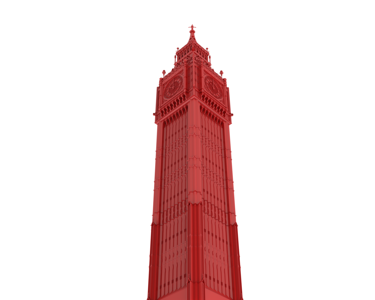 Big Ben isolated on background. 3d rendering - illustration png