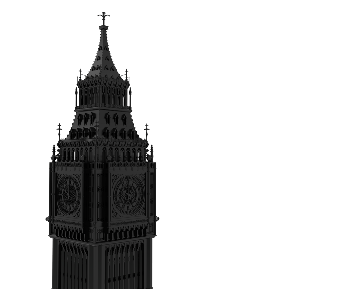 Big Ben isolated on background. 3d rendering - illustration png