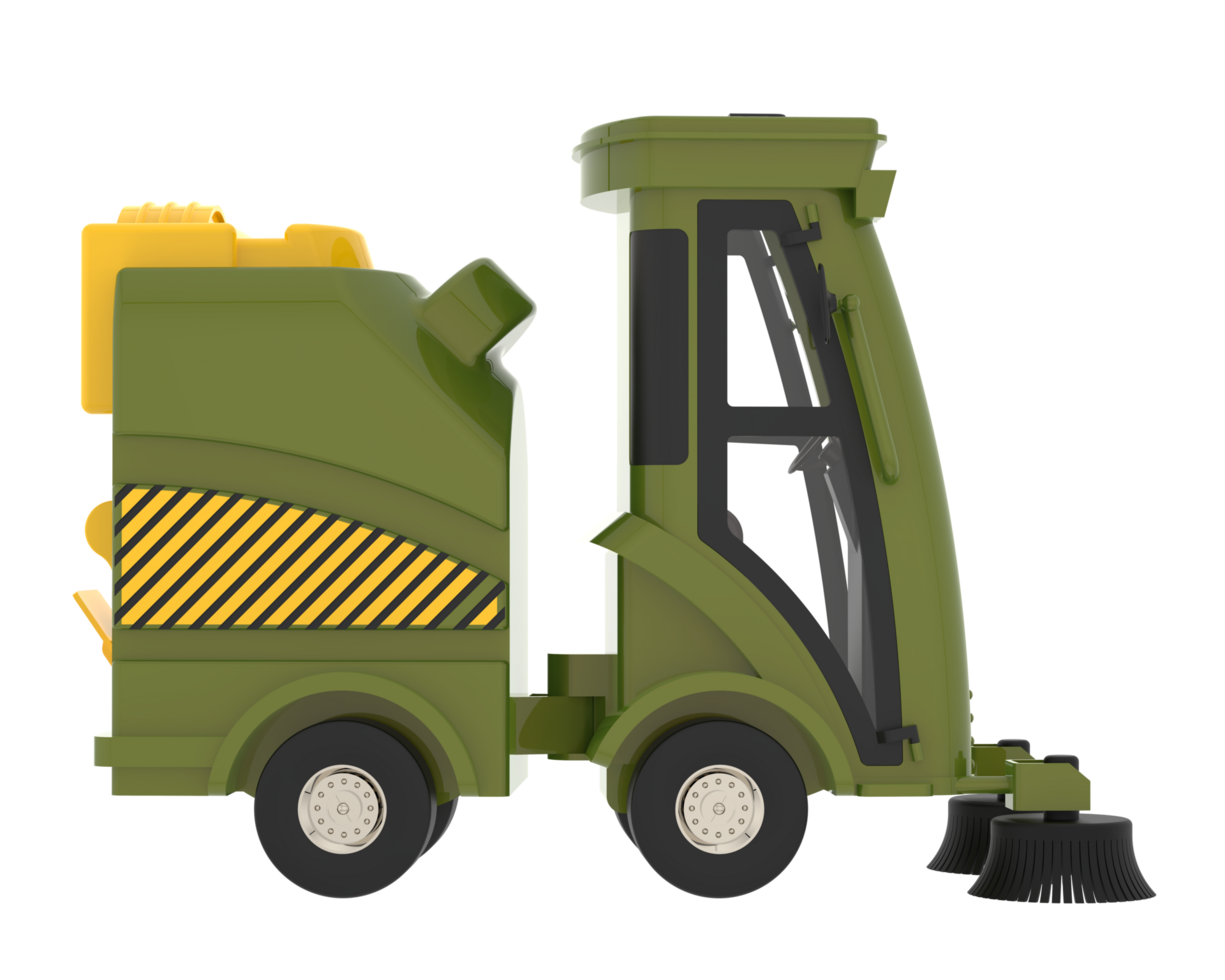 Street sweeper isolated on  background. 3d rendering - illustration png