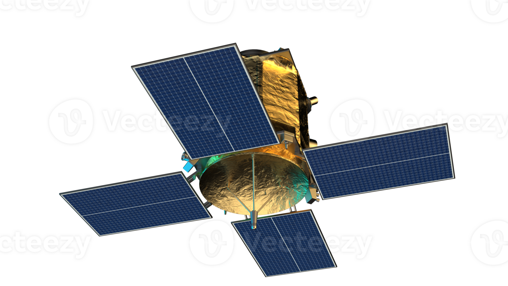 ruimte satelliet in een baan om de aarde in ruimte. 3d renderen - illustratie png