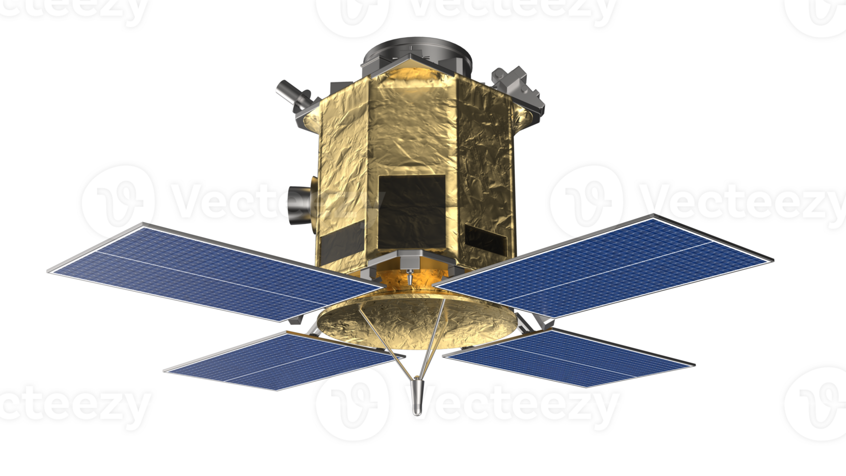 ruimte satelliet in een baan om de aarde in ruimte. 3d renderen - illustratie png