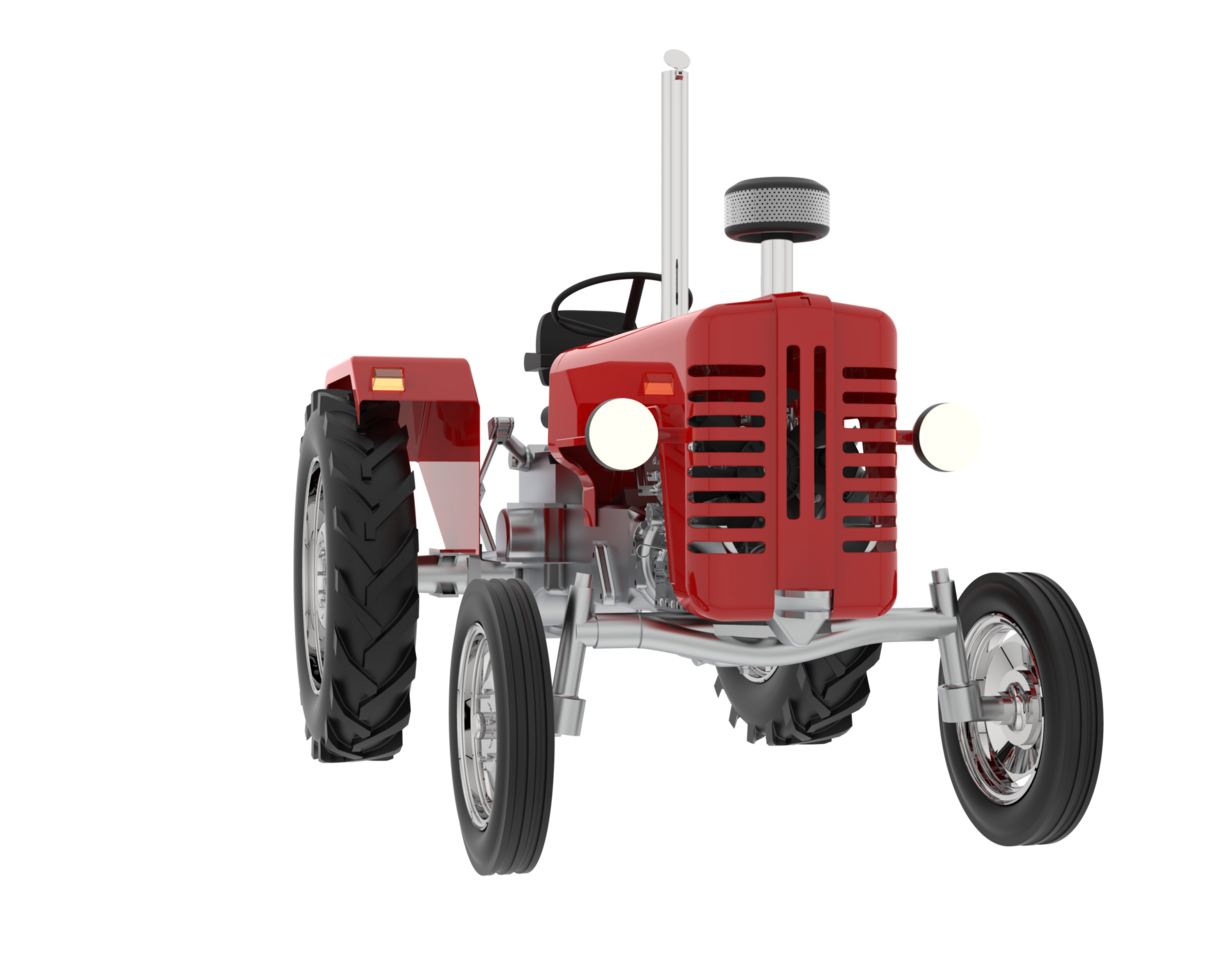 Old tractor isolated on background. 3d rendering - illustration png