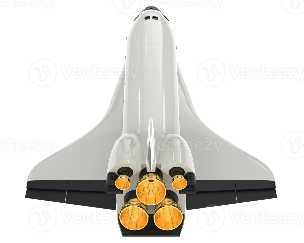 Space ship isolated on background. 3d rendering - illustration png