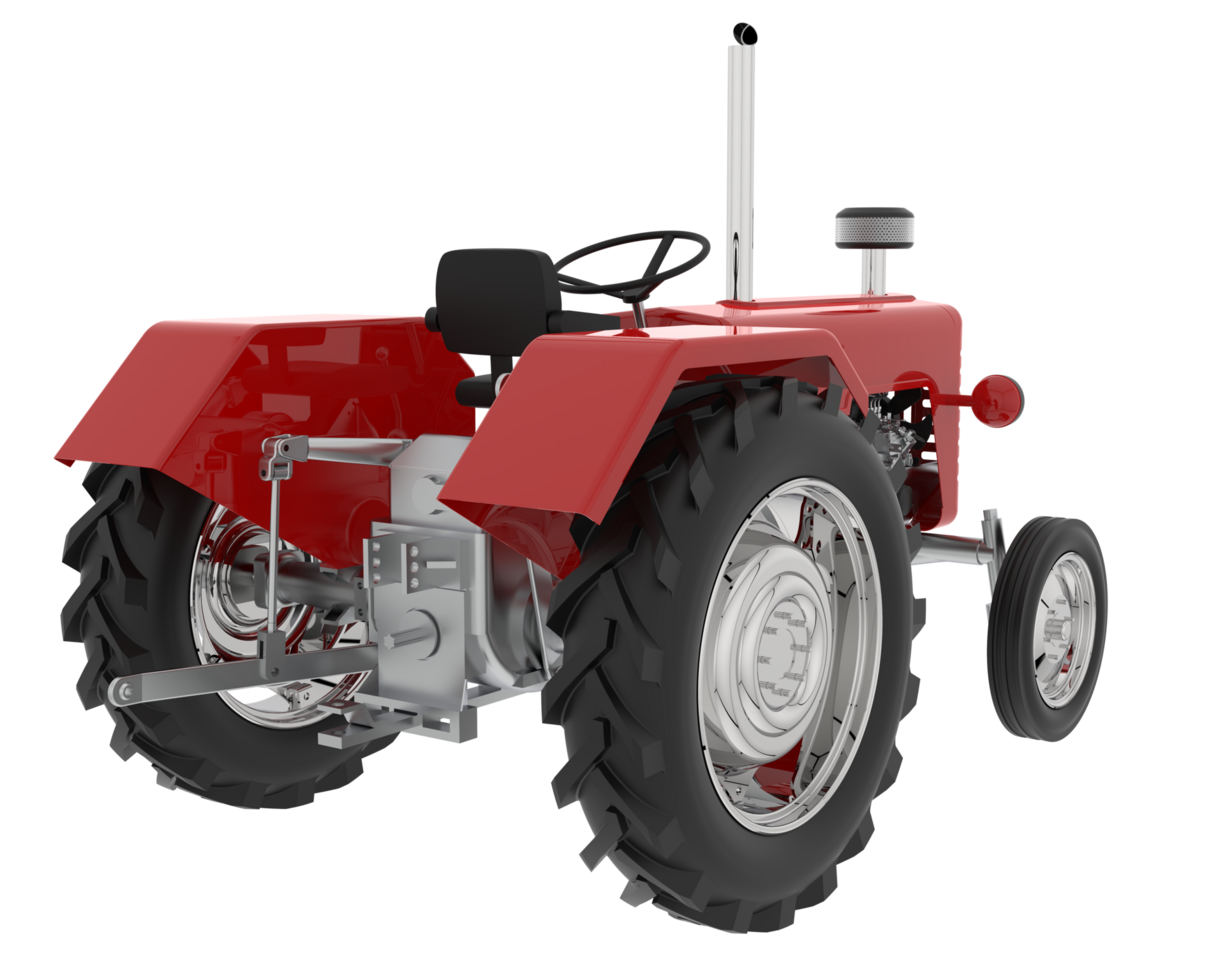Old tractor isolated on background. 3d rendering - illustration png