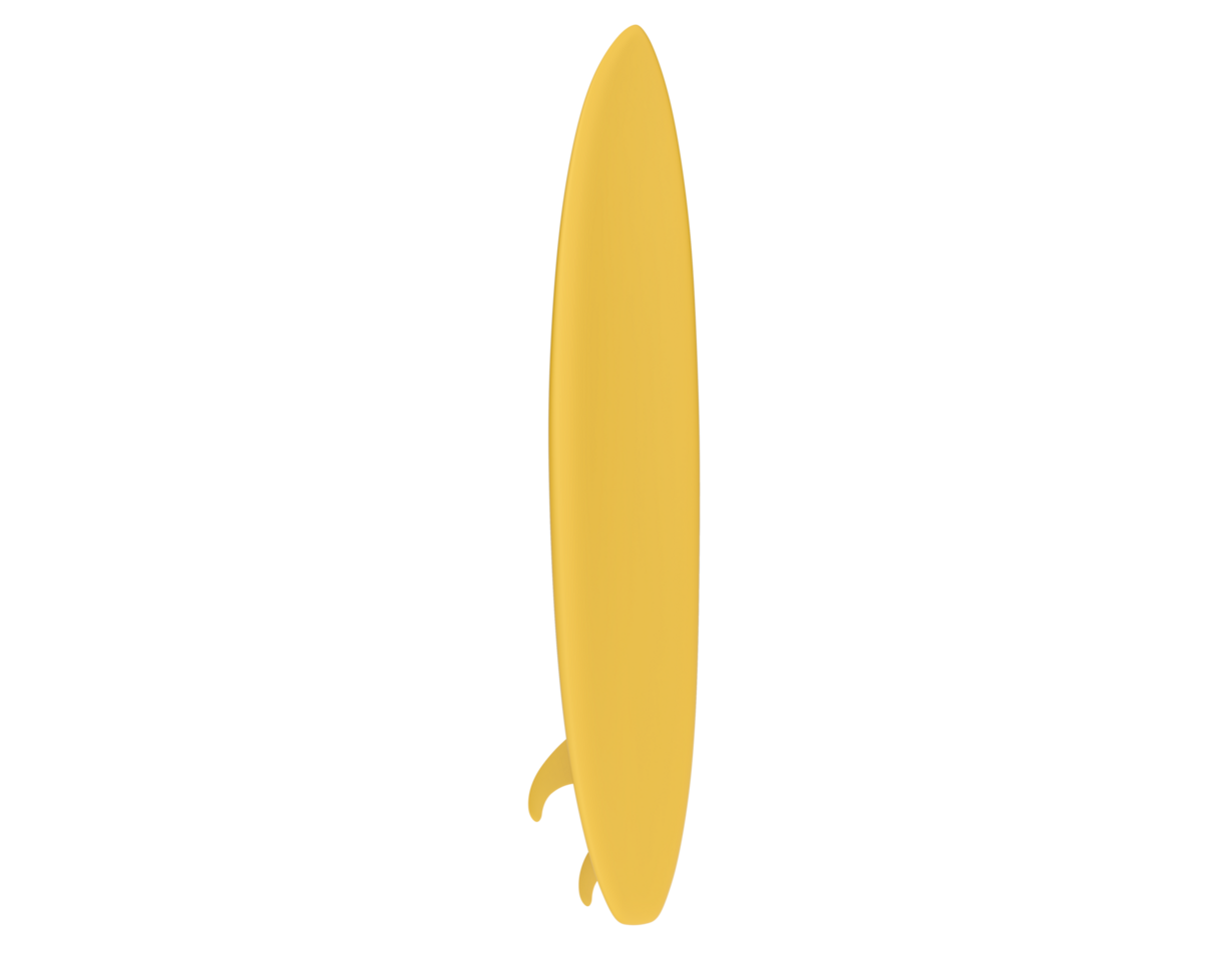 Surf board  isolated on background. 3d rendering - illustration png