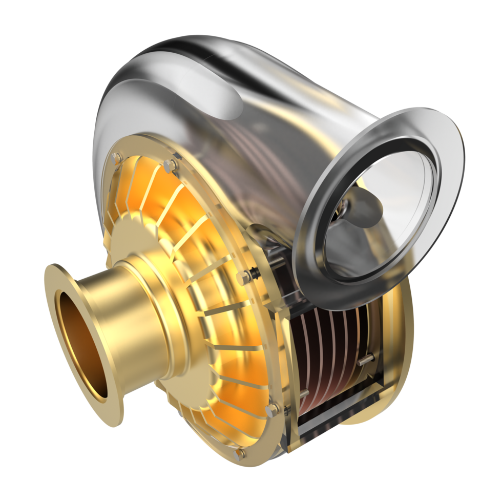 Car engine  turbine isolated on background. 3d rendering - illustration png