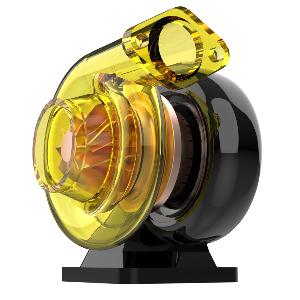 Car engine  turbine isolated on background. 3d rendering - illustration png
