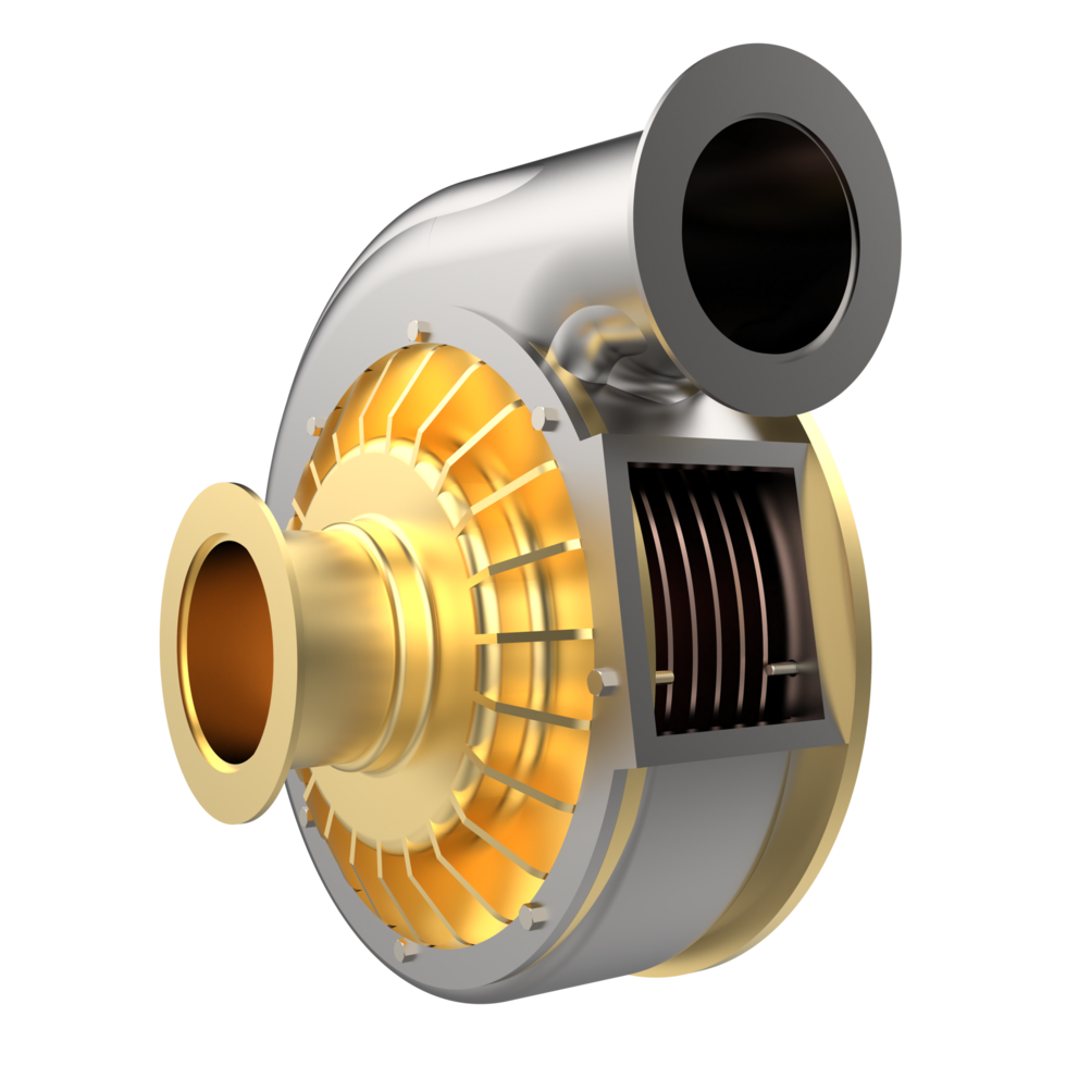 Car engine  turbine isolated on background. 3d rendering - illustration png