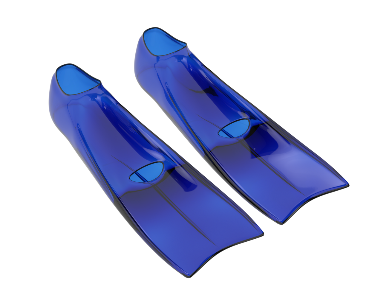 Swim fins isolated on background. 3d rendering - illustration png