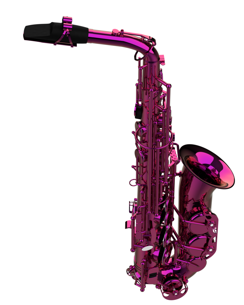 Saxophone isolated on background. 3d rendering - illustration png