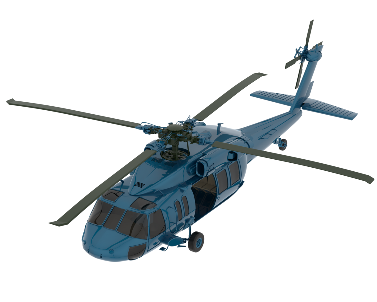 Helicopter isolated on background. 3d rendering - illustration png