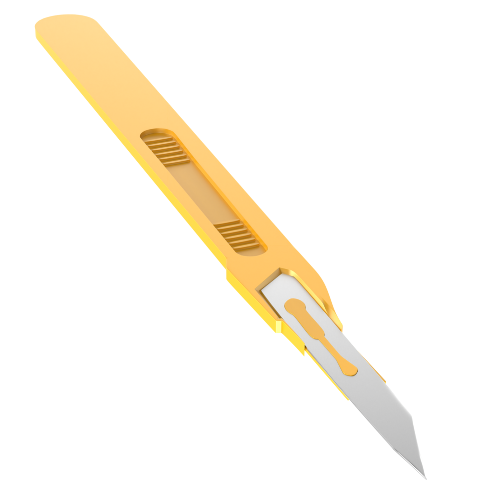 Disposable scalpel isolated on background. 3d rendering - illustration png