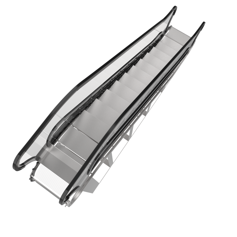 Single escalator isolated on background. 3d rendering - illustration png