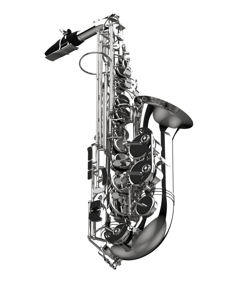Saxophone isolated on background. 3d rendering - illustration png