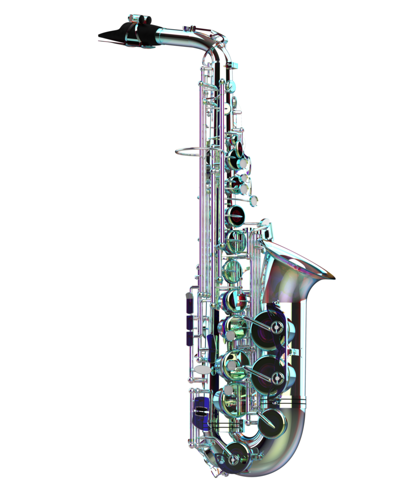 saxophone isolé sur Contexte. 3d le rendu - illustration png