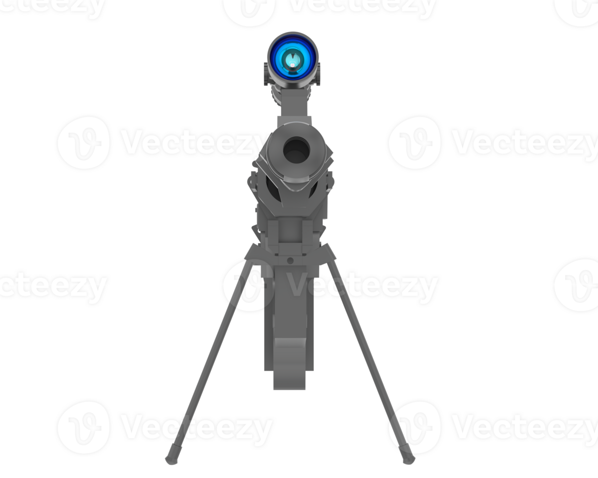 arma de fuego con alcance aislado en antecedentes. 3d representación - ilustración png