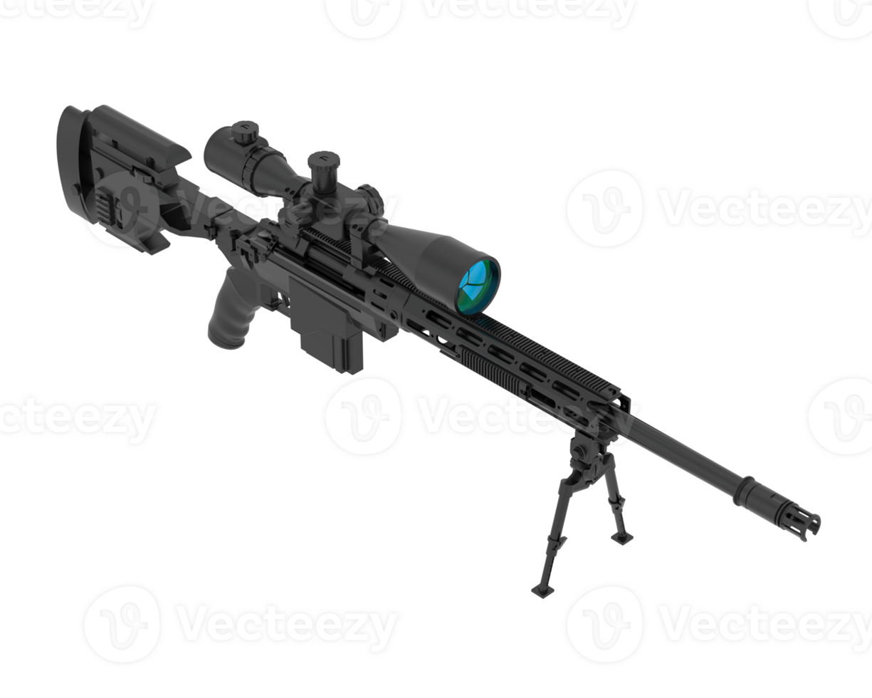 arma de fuego con alcance aislado en antecedentes. 3d representación - ilustración png