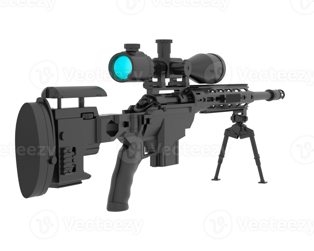 Firearm with scope isolated on  background. 3d rendering - illustration png