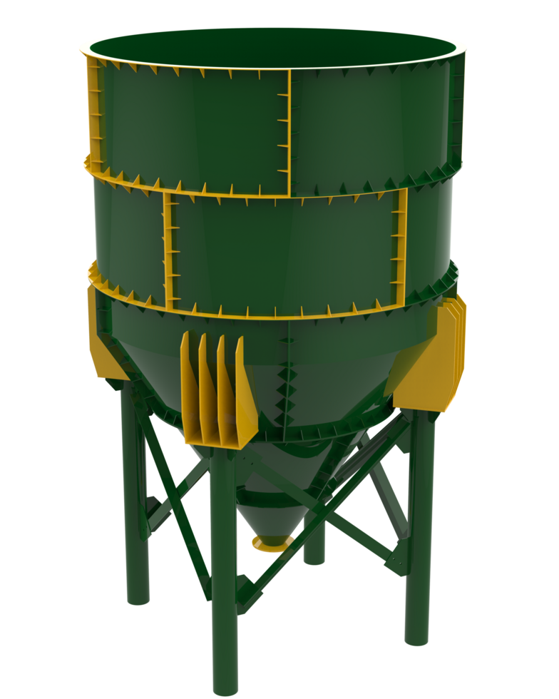 industrial silos de cerca escena aislado en antecedentes. 3d representación - ilustración png