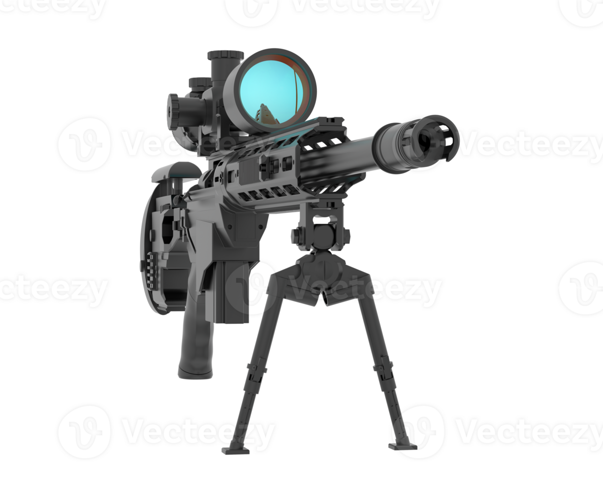 arma de fuego con alcance aislado en antecedentes. 3d representación - ilustración png