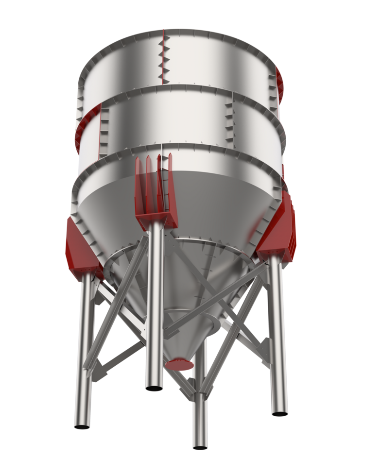 Industrial silos close-up scene isolated on background. 3d rendering - illustration png