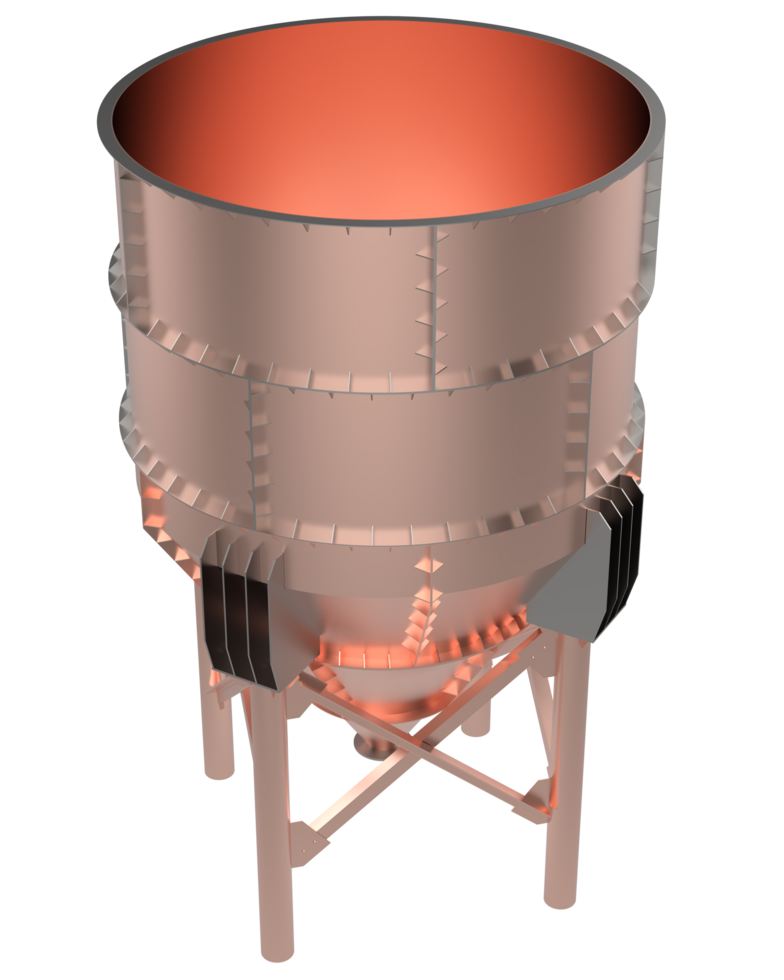 Industrial silos close-up scene isolated on background. 3d rendering - illustration png