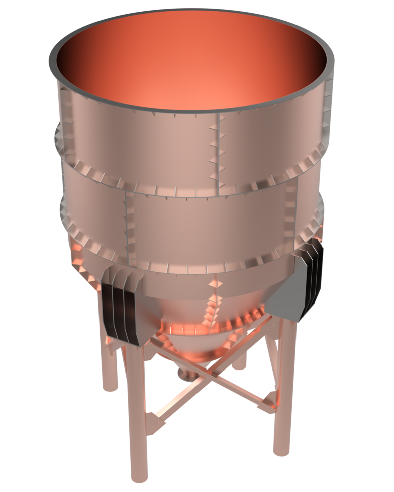 industriel silos fermer scène isolé sur Contexte. 3d le rendu - illustration png