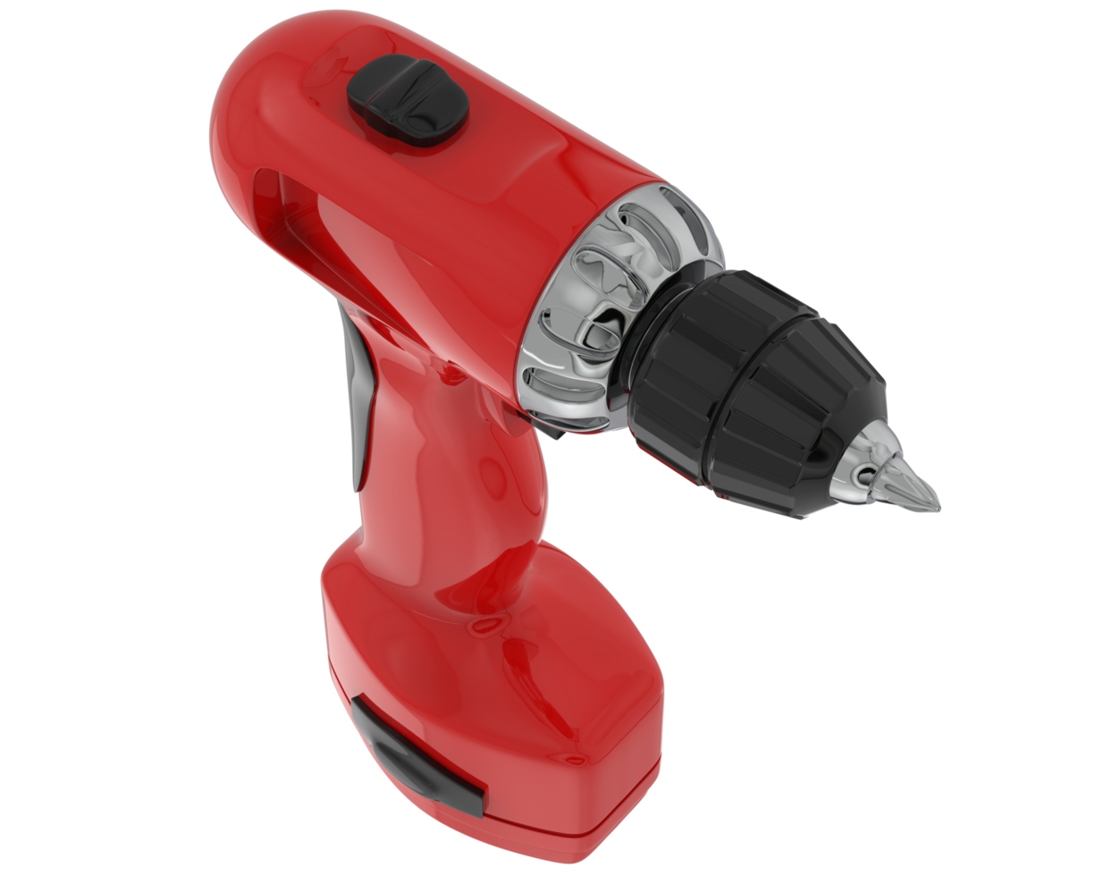 Electric screwdriver isolated on background. 3d rendering - illustration png