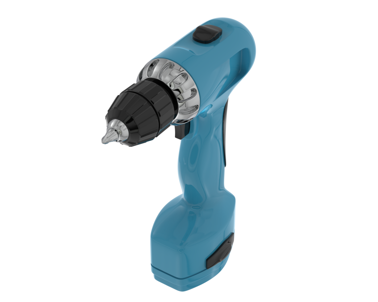 Electric screwdriver isolated on background. 3d rendering - illustration png